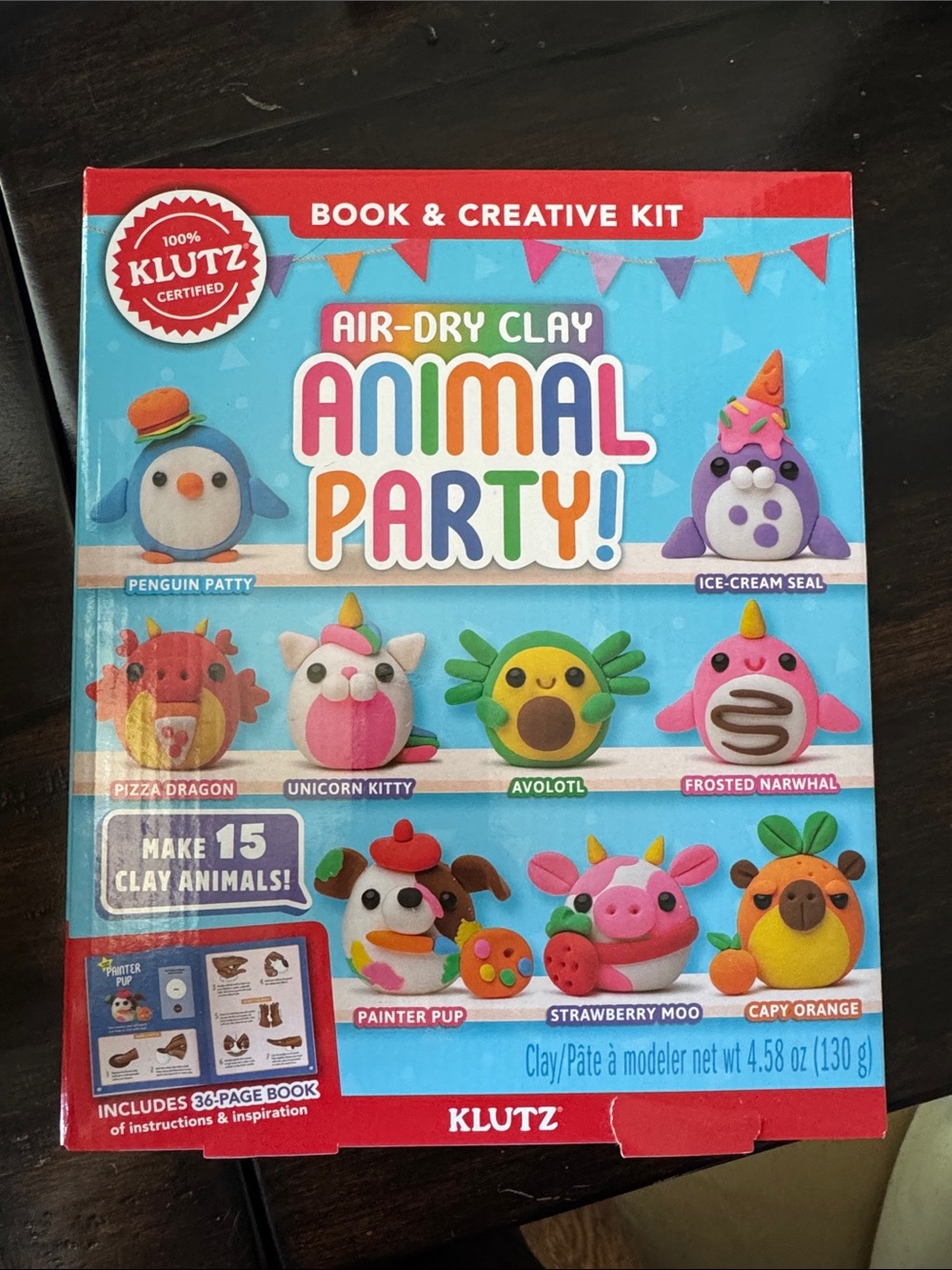 Klutz Air-Dry Clay Animal Party! Craft Kit — Bright Multicolor